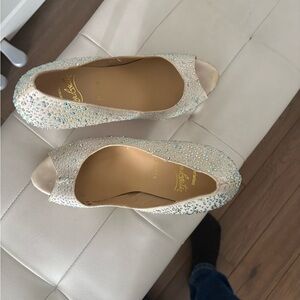 Classic Sparkling Peep-Toe Heels